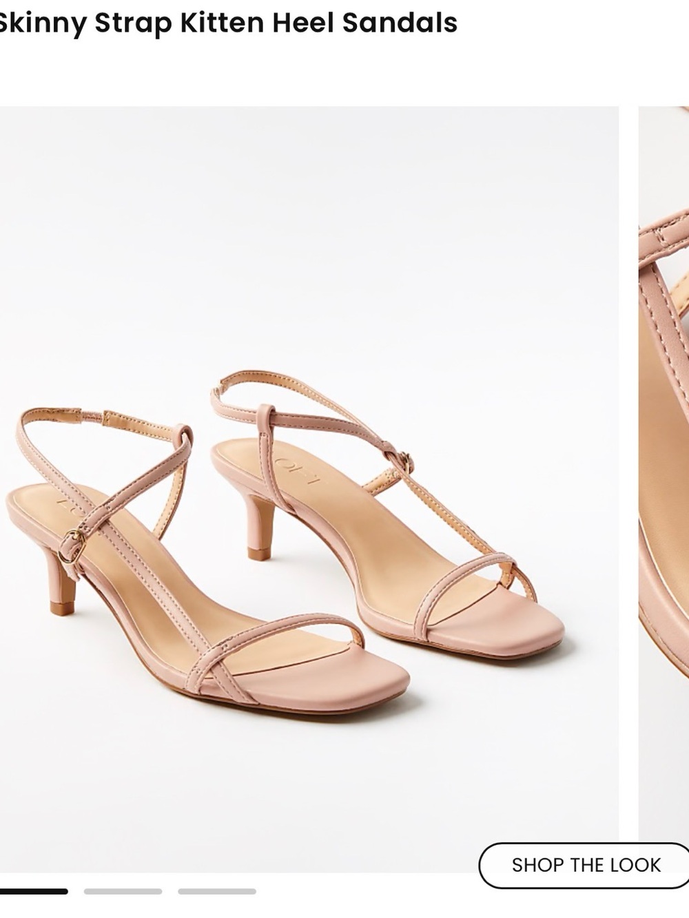 LOFT Blush Pink Skinny Strap Kitten Heels